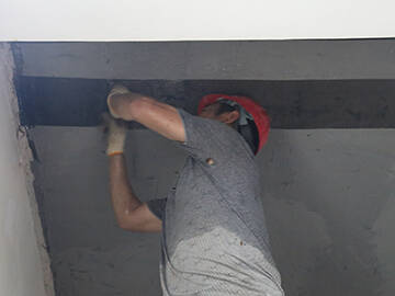 Rénovation de dalles en polymère renforcé de fibres de carbone