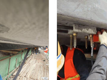 Renforcement continu de poutres caissons - Stratifié CFRP précontraint